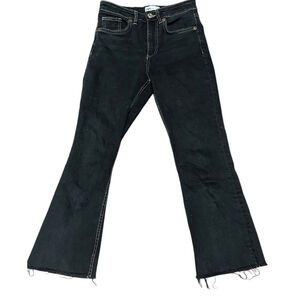 Zara Size 4 Jeans Straight Leg Raw Hem Distressed‎
